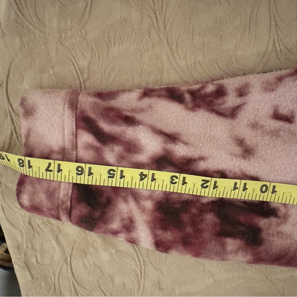 Abound Crop Fleece Shirt Purple Pink Tie Dye Snap Front Nordstrom M - Picture 12 of 12